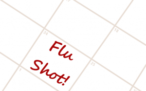 calendar with flu shot reminder